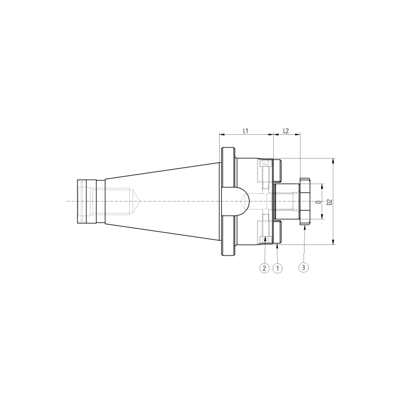 Оправка ISO40 DIN2080 P/F FISSO H45 D27
