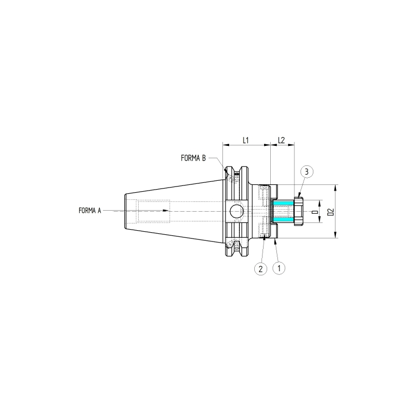 Оправка ISO40 DIN69871 P/F FISSO H55 D32