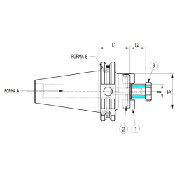Оправка ISO40 DIN69871 P/F FISSO H45 D16