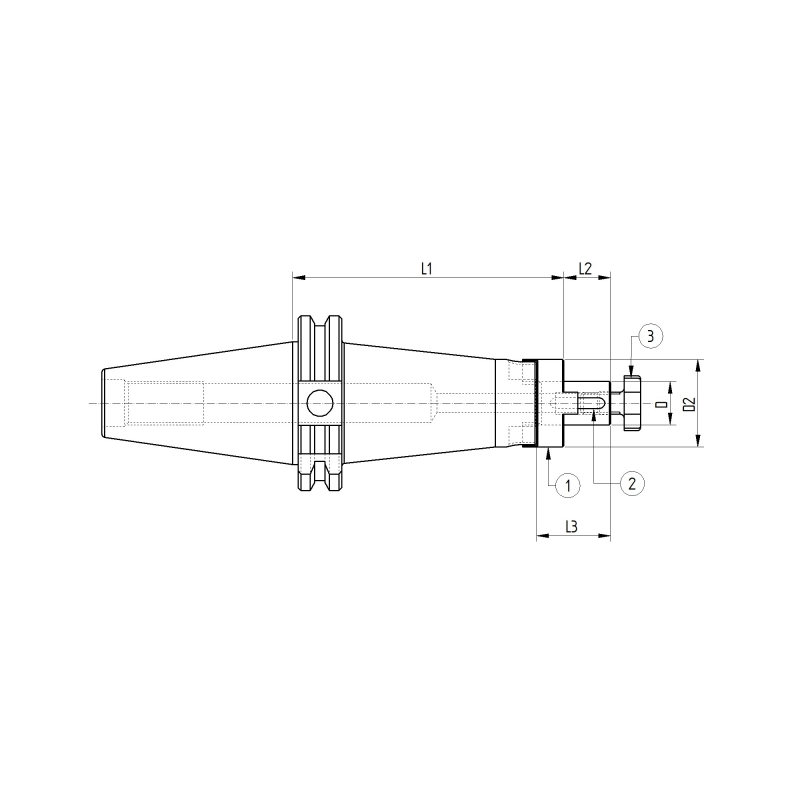 Оправка ISO40 DIN69871 P/F UNIV. H200 D27 Оправка ISO40 DIN69871 P/F UNIV. H200 D27