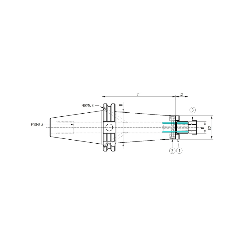 Оправка ISO50 DIN69871 P/F FISSO H250 D16