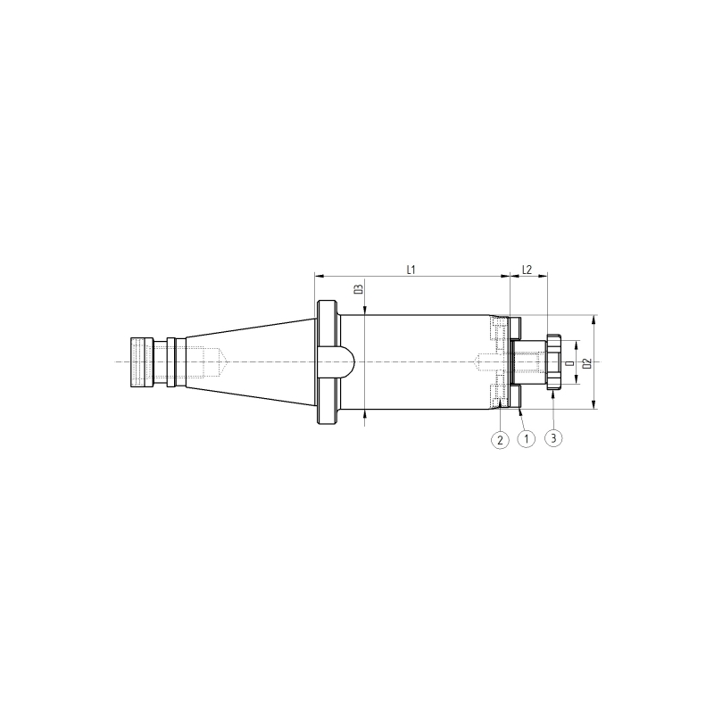 Оправка ISO40 DIN2080 P/F FISSO H100 D.32