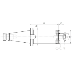 Оправка ISO40 DIN2080 P/F FISSO H200 D.16