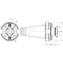 Оправка ISO40 DIN2080 P/F TRA. FR. H20 D40