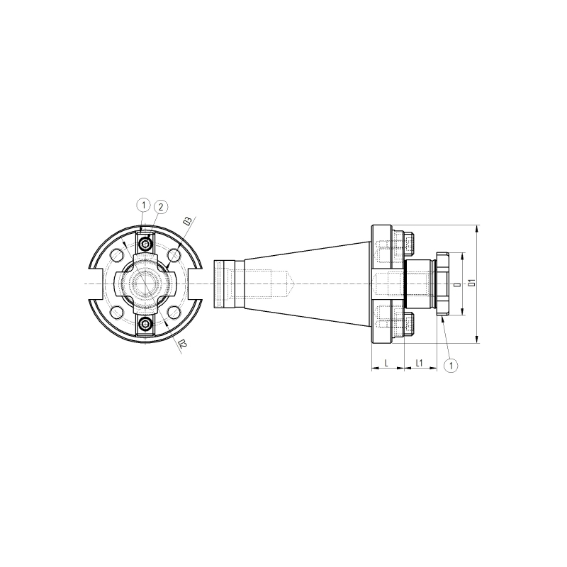 Оправка ISO40 DIN2080 P/F TRA. FR. H20 D40