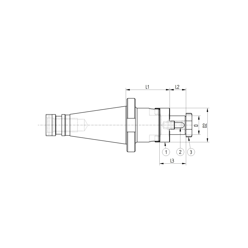 Оправка ISO40 DIN2080 P/F UNIV. H52 D.22 Оправка ISO40 DIN2080 P/F UNIV. H52 D.22
