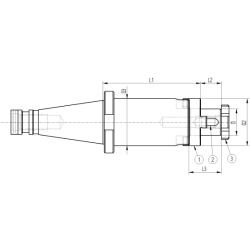 Оправка ISO40 DIN2080 P/F UNIV. H130 D.27