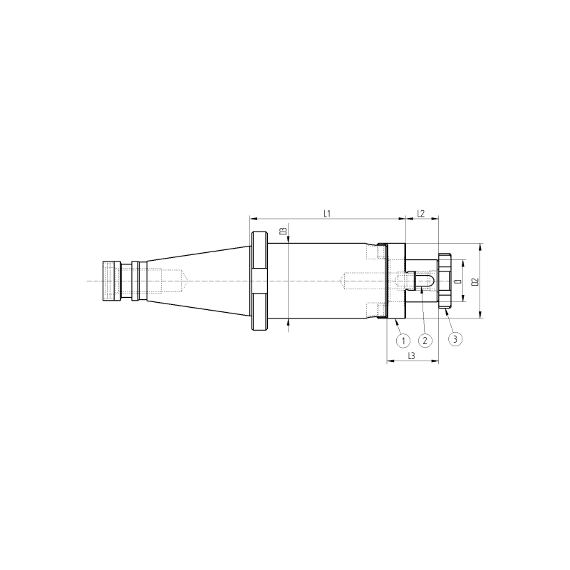 Оправка ISO40 DIN2080 P/F UNIV. H160 D.40