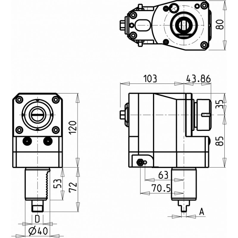 Головка сверлильно фрезерная 141DUP_R32_40A00 (BR40ER32H85CH13 ex)