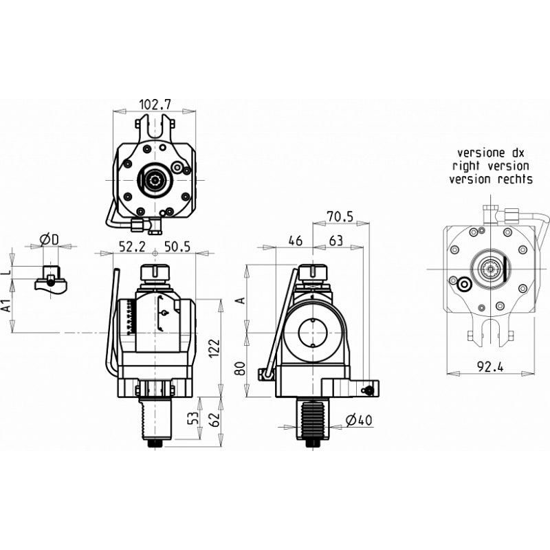 Головка сверлильно фрезерная с регулируеым углом ±90° (SAU0850125)