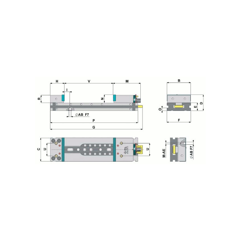 Модульные тиски SP 175x500 Модульные тиски SP 175x500