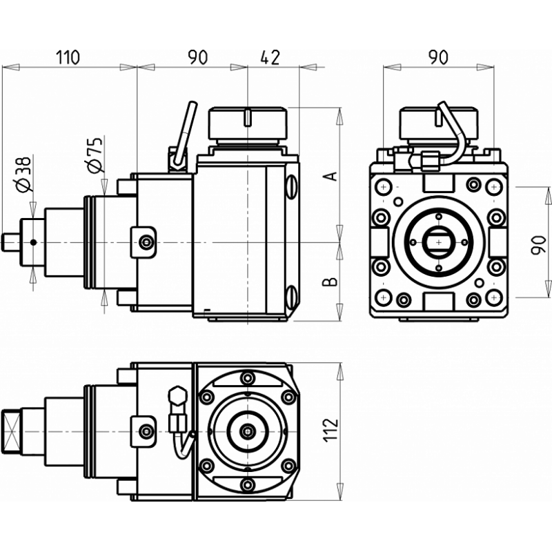 Головка сверлильно-фрезерная DWO0650240 (DF75ER40H90) Головка сверлильно-фрезерная DWO0650240 (DF75ER40H90)