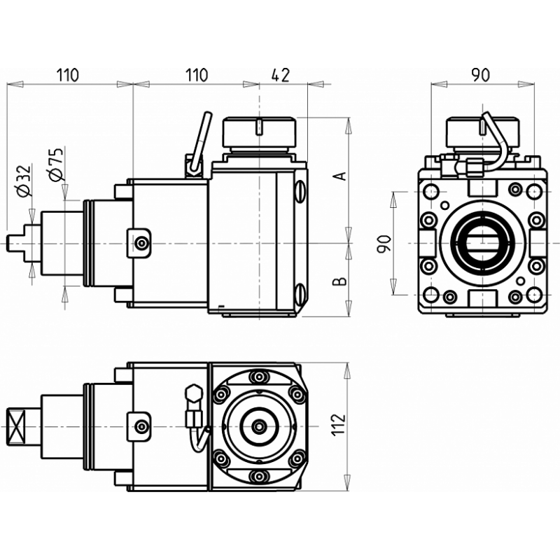 Головка сверлильно-фрезерная DWO1340240 (DF75ER40H110) Головка сверлильно-фрезерная DWO1340240 (DF75ER40H110)