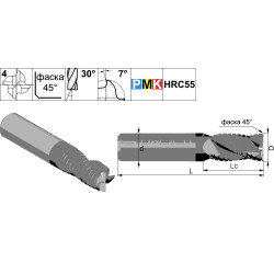 PMK11.z4.06.13.57.30.F012 TiAlN Фреза концевая твердосплавная по металлу
