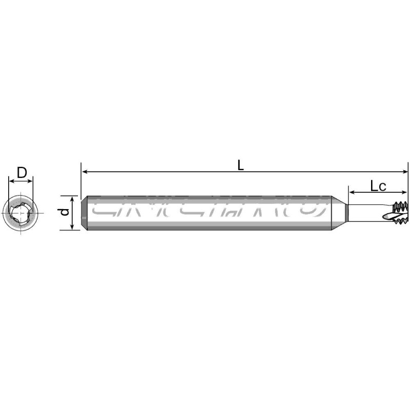 D3T-M8x1.25-KVX Фреза резьбонарезная твердосплавная по металлу