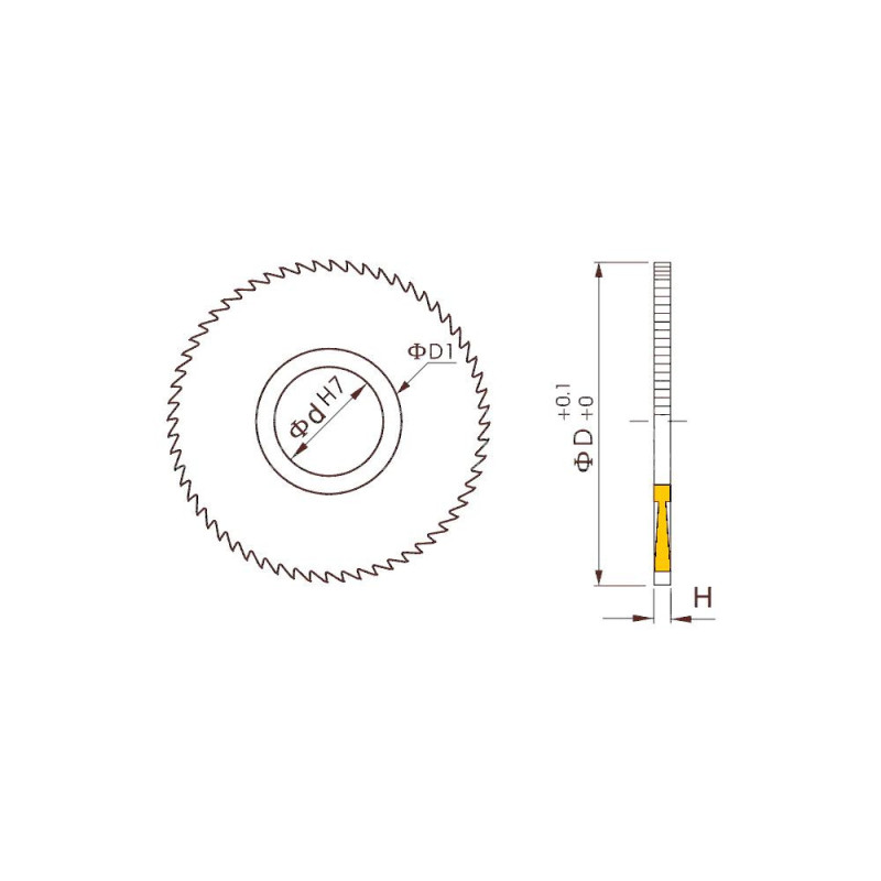 KAA-D25x1xd8-32T-TiAlN Фреза дисковая твердосплавная по металлу