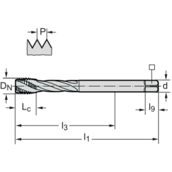 Метчик TC121-M14-L0-WW60RG
