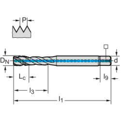 Метчик TC121-M10-C1-WW60RG