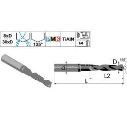 DPMK1.102.12.73.140.PVD TiAlN Сверло твердосплавное по металлу 10,2 мм с отверстиями для подачи СОЖ