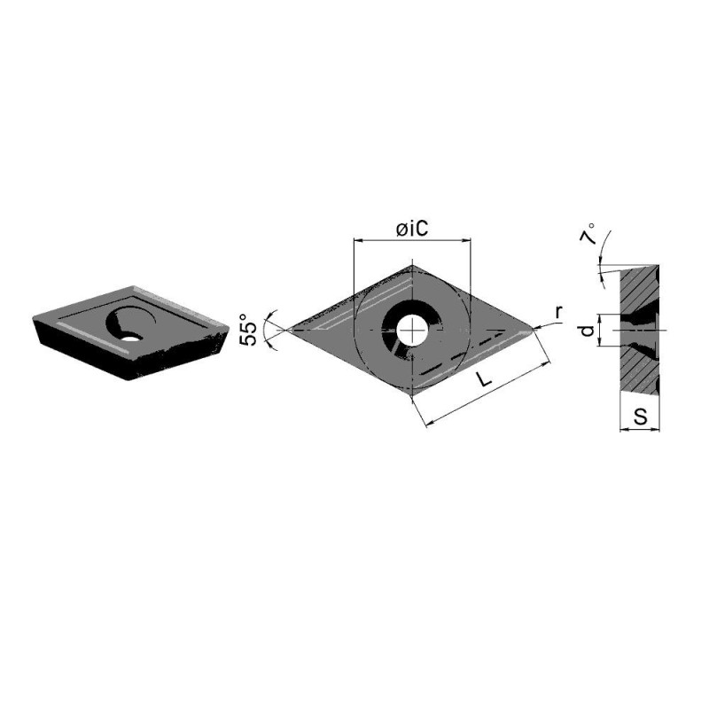 DCMT11T304-MV-HR52522 Пластина токарная