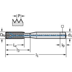 Метчик TC470-M8-C2-WG20EL