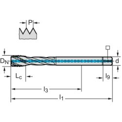 Метчик TC121-M16-L1-WW60RG