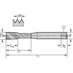 Метчик TC117.UNC1/4-E0-WY80RG