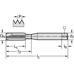 Метчик TC216.UNC10-C0-WY80AA