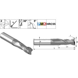 PMK20.z2.08.19.63.30.R15 TiAlN Фреза радиусная твердосплавная по металлу