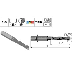 DPMK1.141.16.50.115.TiAlN Сверло твердосплавное по металлу 14,1 мм