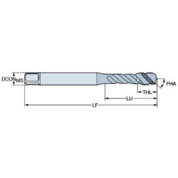 Метчик T300-XM100DF-1/4 C150