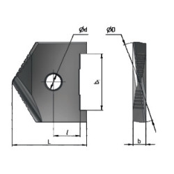 Пластина перового сверла по металлу ф36 2000-1218 Р6М5 ГОСТ 25526-82