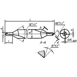 Сверло комбинированное твердосплавное для печатных плат 1,1х2х32 ВК6-М