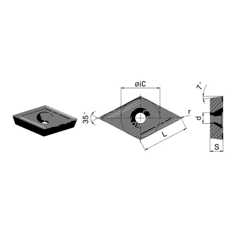 VCMT160404-SM3-1020 Пластина токарная